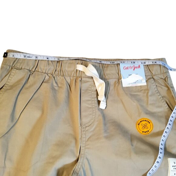 Cat & Jack Boys Khaki Stretch Drawstring Husky Pants Size 14 Straight fit design - Picture 6 of 10
